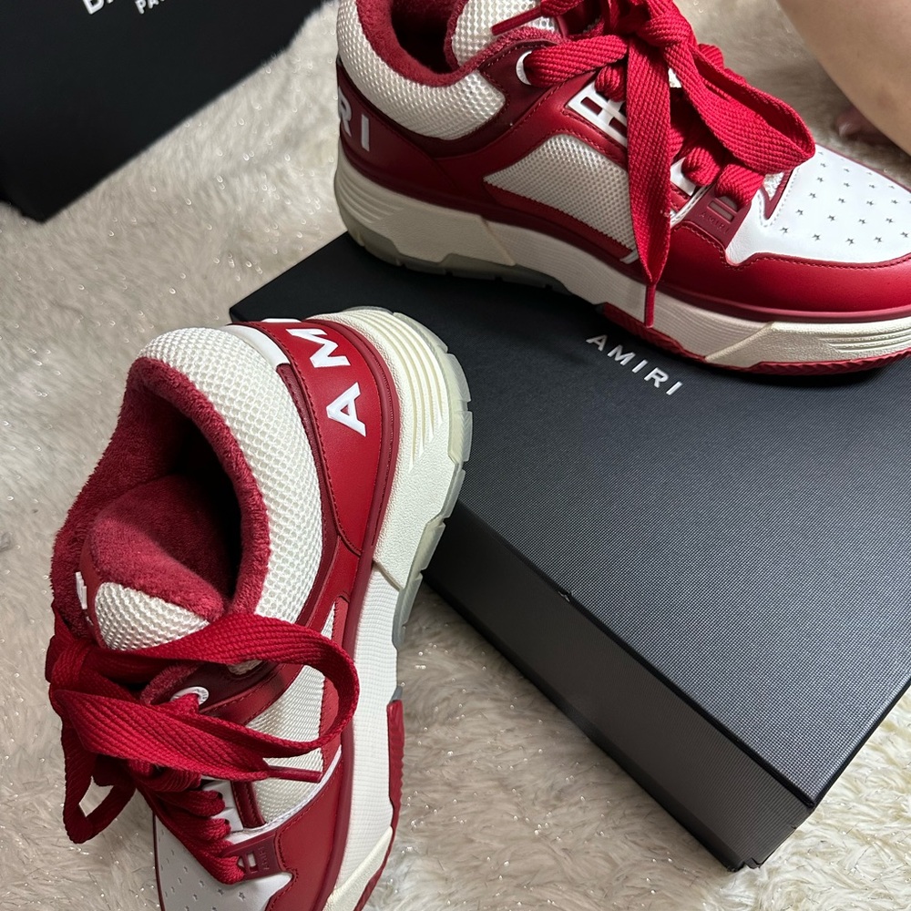 Amiri Red and White Sneakers